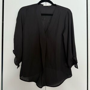 Make an offer! Lush Nordstrom brand black 3/4 length blouse with bow tie